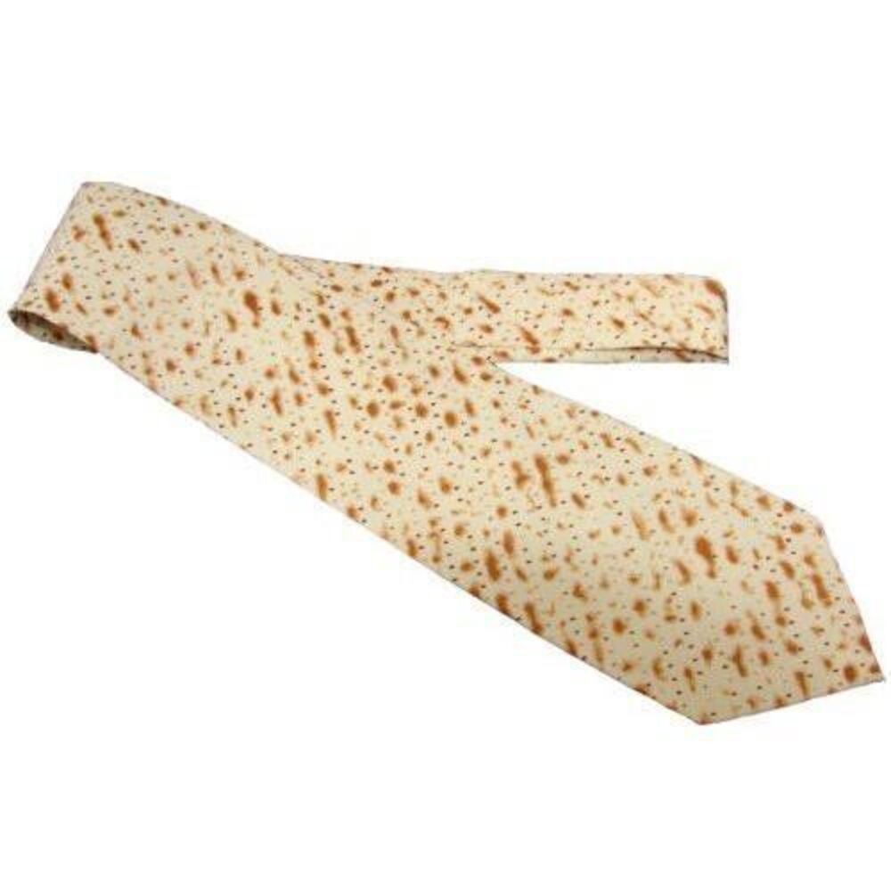 Davida Matzah Print Jewish Religious Holiday Matzo Passover Food Neck Tie